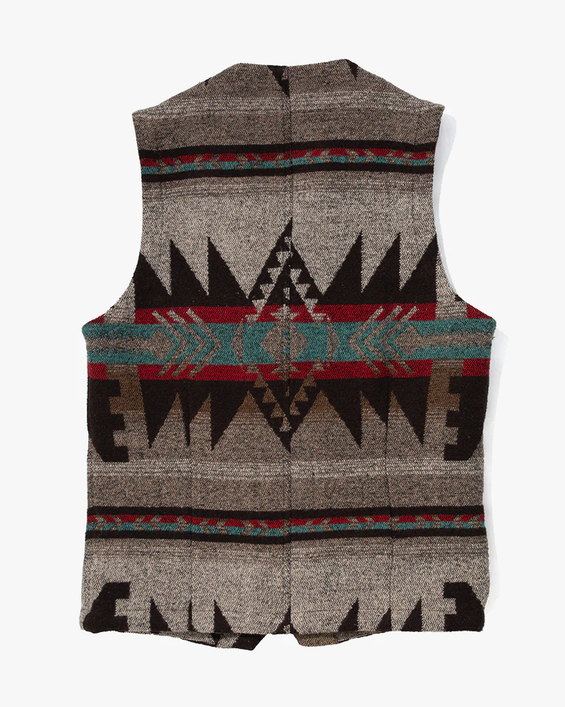 US Vintage Chimayo Vest, Gaijin Made Brand, Grey with Multicolor Accents - L - Image 4