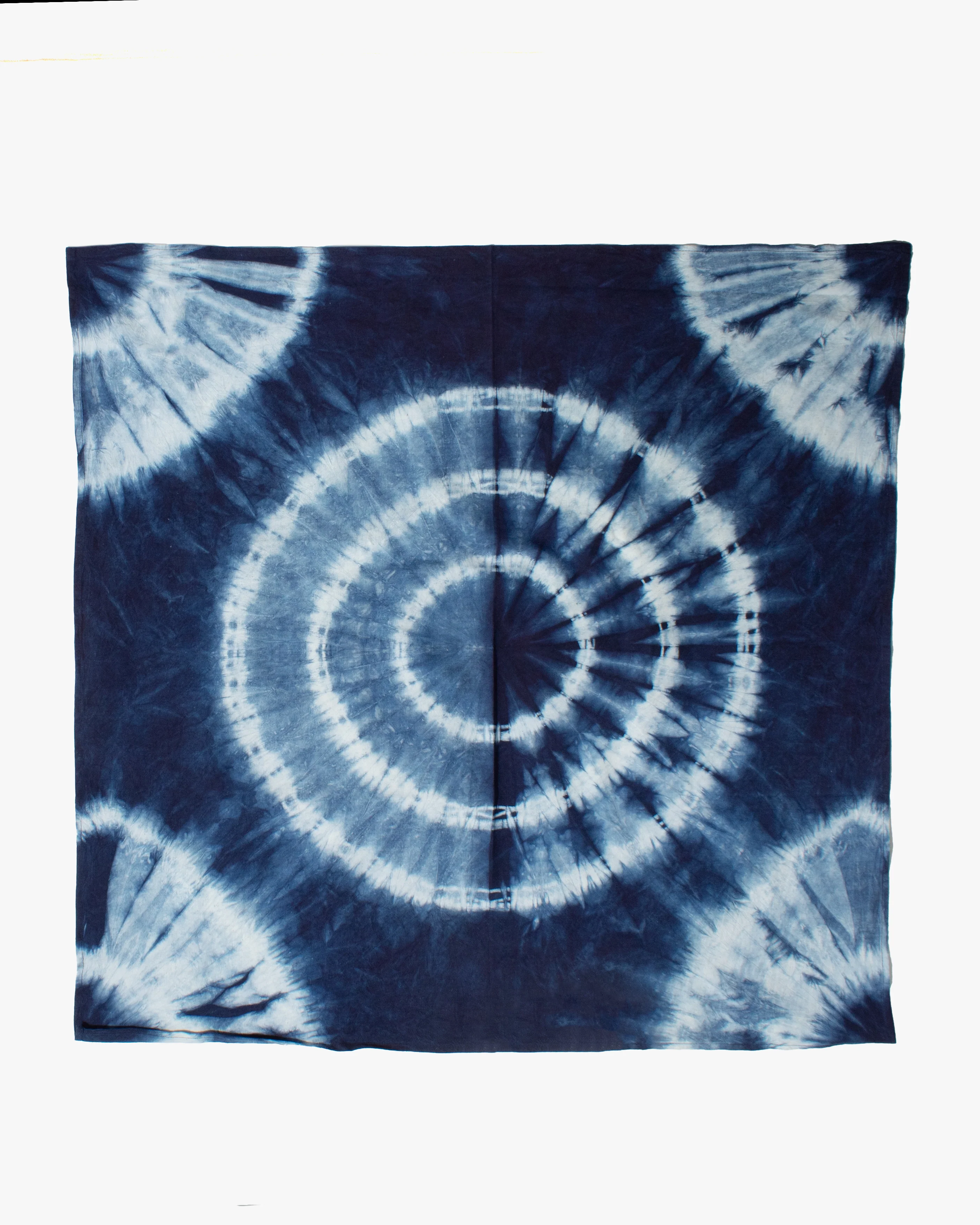 Vintage Furoshiki, Indigo, Spiral Pattern 37" x 38" - Image 3