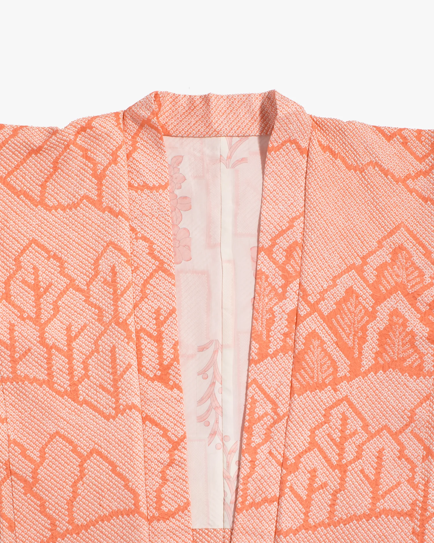 Vintage Haori Jacket, Full Shibori, Peach Tree Landscape - Image 9