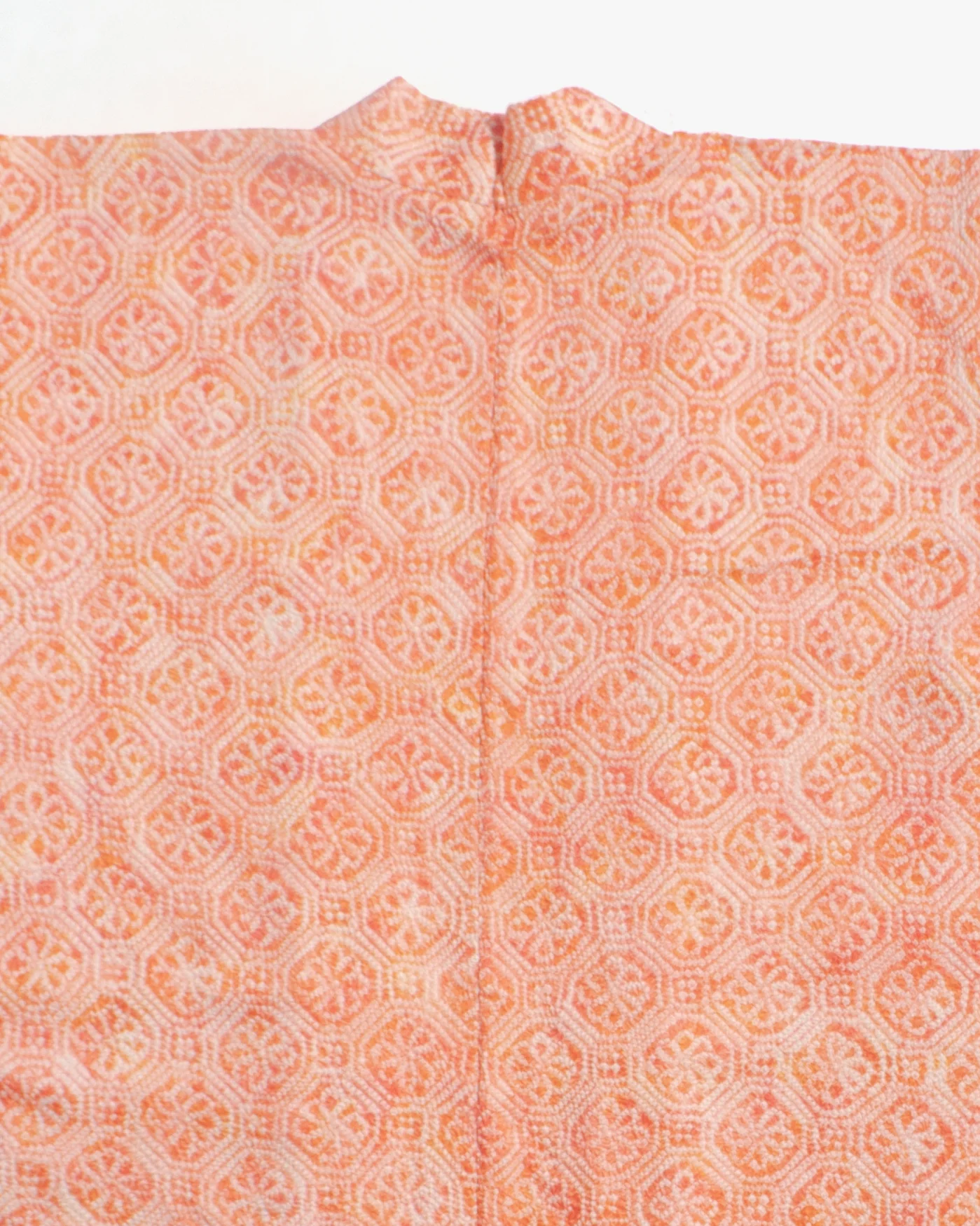 Vintage Haori Jacket, Full Shibori, Orange with Pattern - Image 4