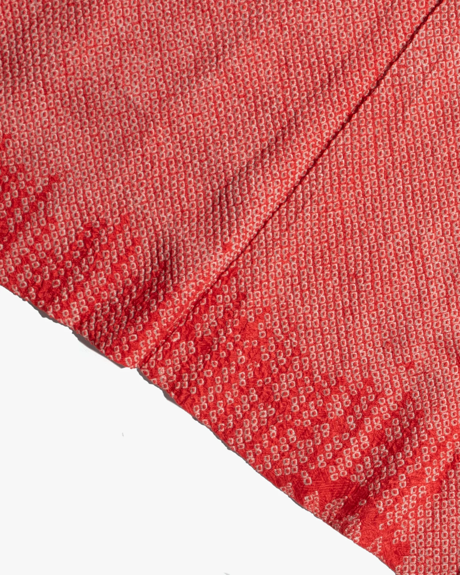 Vintage Haori Jacket, Full Shibori, Salmon with Floral Detail - Image 5