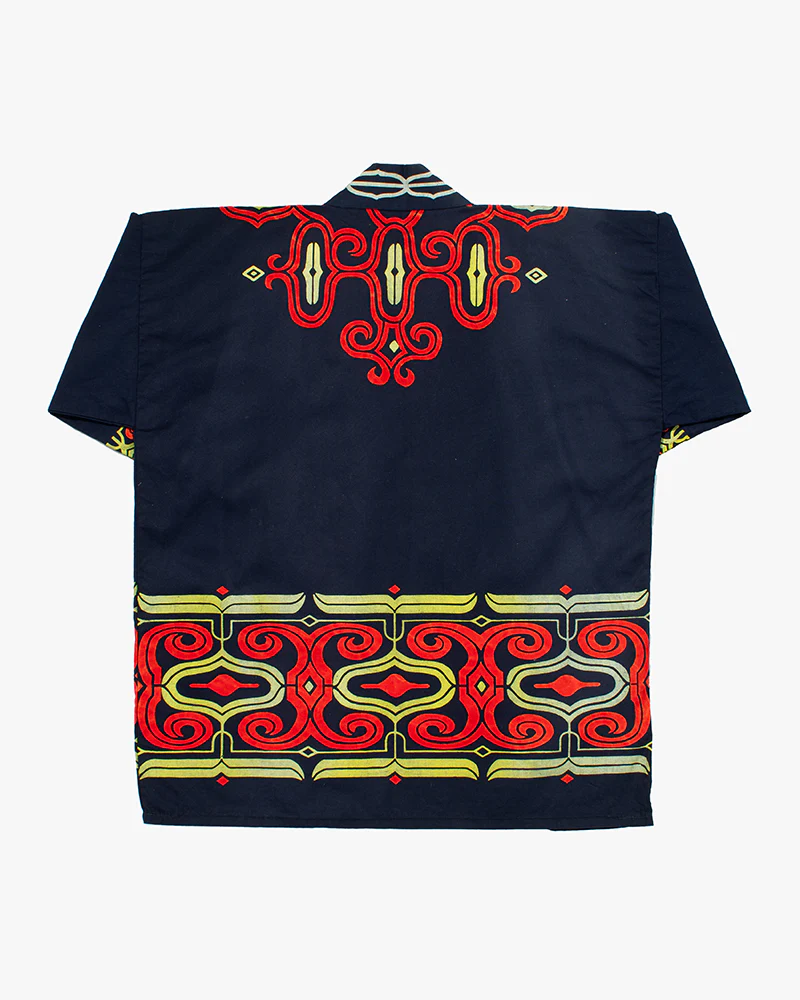 Vintage Ainu Jacket, Navy with Faded Red and Gold - Image 4