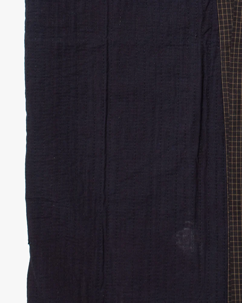 Vintage Noragi Jacket, Partially Sashiko Stitched, Indigo with Grid - Image 14