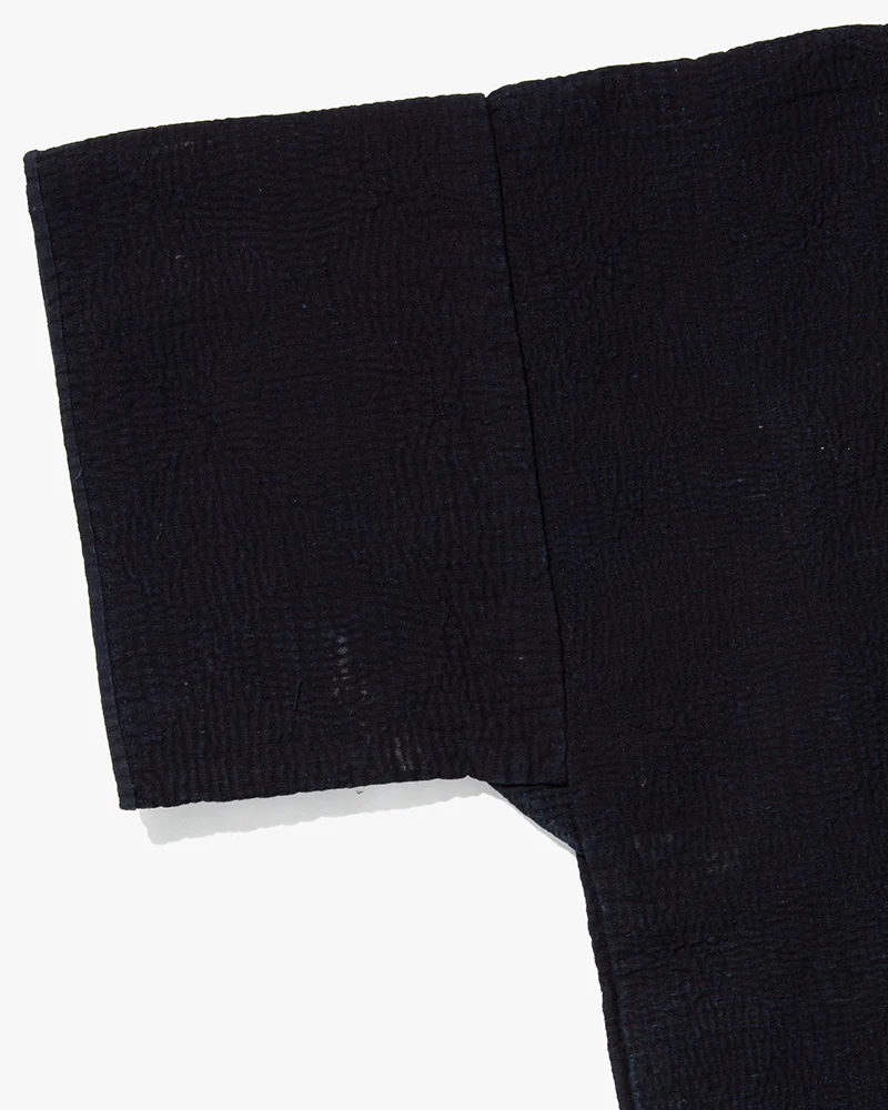 Vintage Noragi Jacket, Fully Sashiko Stitched, Indigo with Grid Collar - Image 6