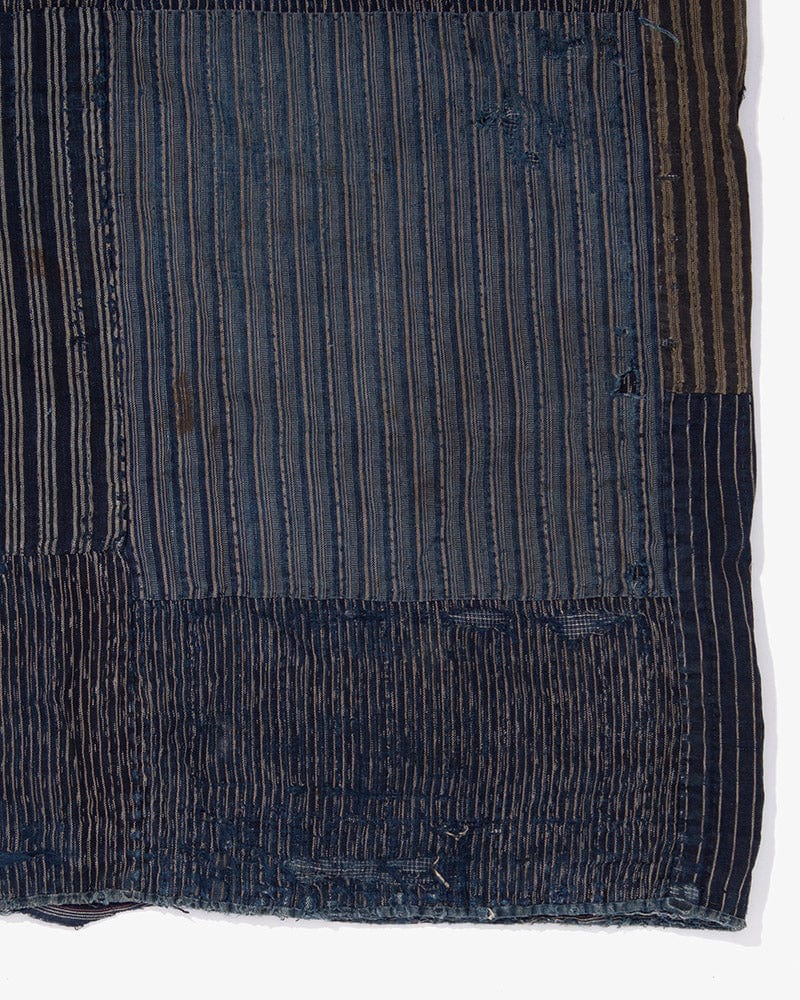 Vintage Noragi Jacket, Reversible Boro, Fully Sashiko Stiched, Patched Shima - Image 9