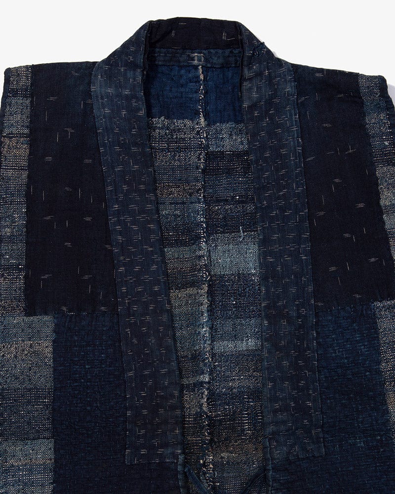 Vintage Noragi Vest, Reversible Boro, Indigo Sakiori and Kogin Sashiko Vest - Image 7