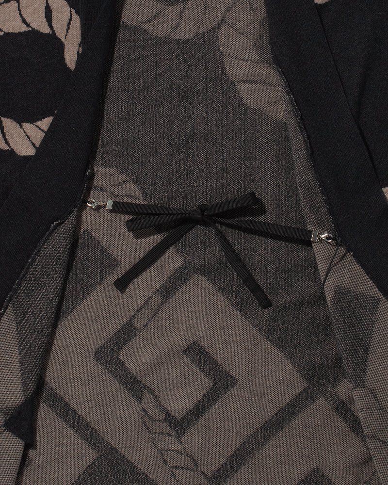 Wa-Modern, Cardigan Robe, Charcoal with Beige Nawa - Image 11