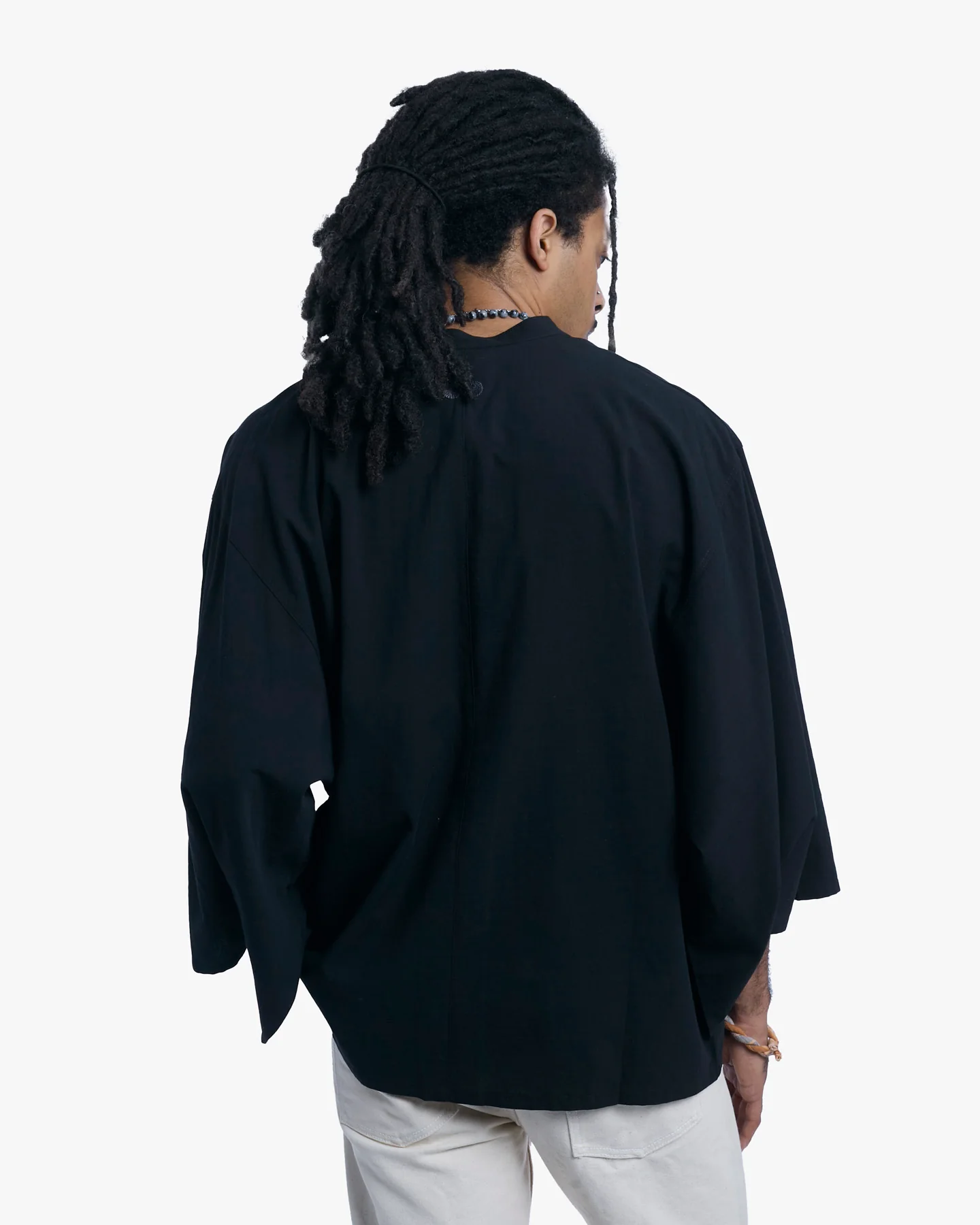 Wa-Modern, Long Sleeve Button Up Tunic, Embroidered, Black - Image 4