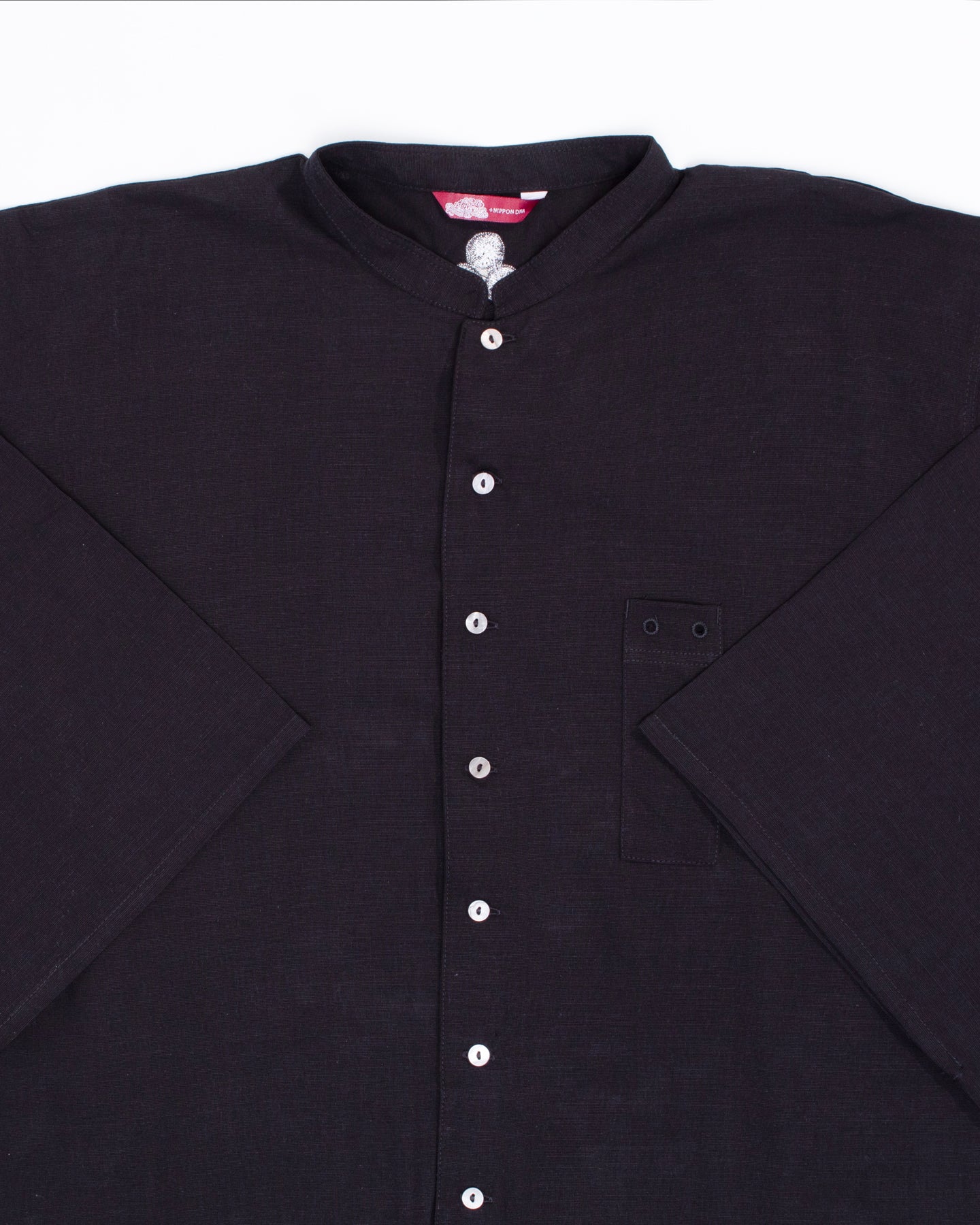 Wa-Modern, Long Sleeve Button Up Tunic, Embroidered, Black - Image 7