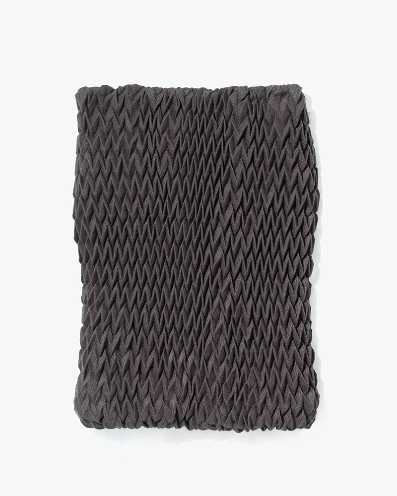 Wa-Modern Scarf, Yagasuri, Charcoal Grey - Image 3