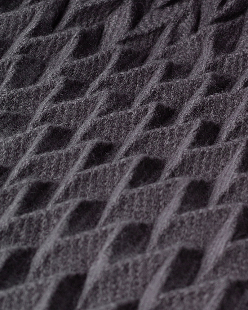 Wa-Modern Scarf, Yagasuri, Charcoal Grey - Image 4