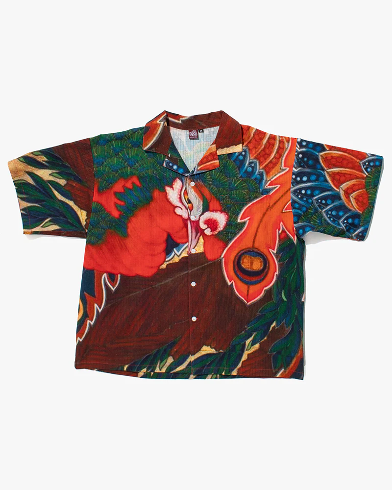 Wa-Modern Short Sleeve Button Up Shirt, Houou - Image 5