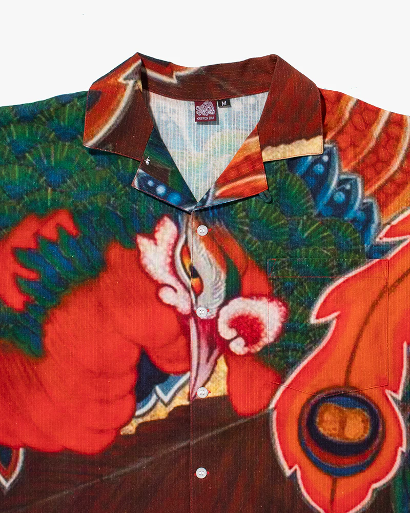 Wa-Modern Short Sleeve Button Up Shirt, Houou - Image 6