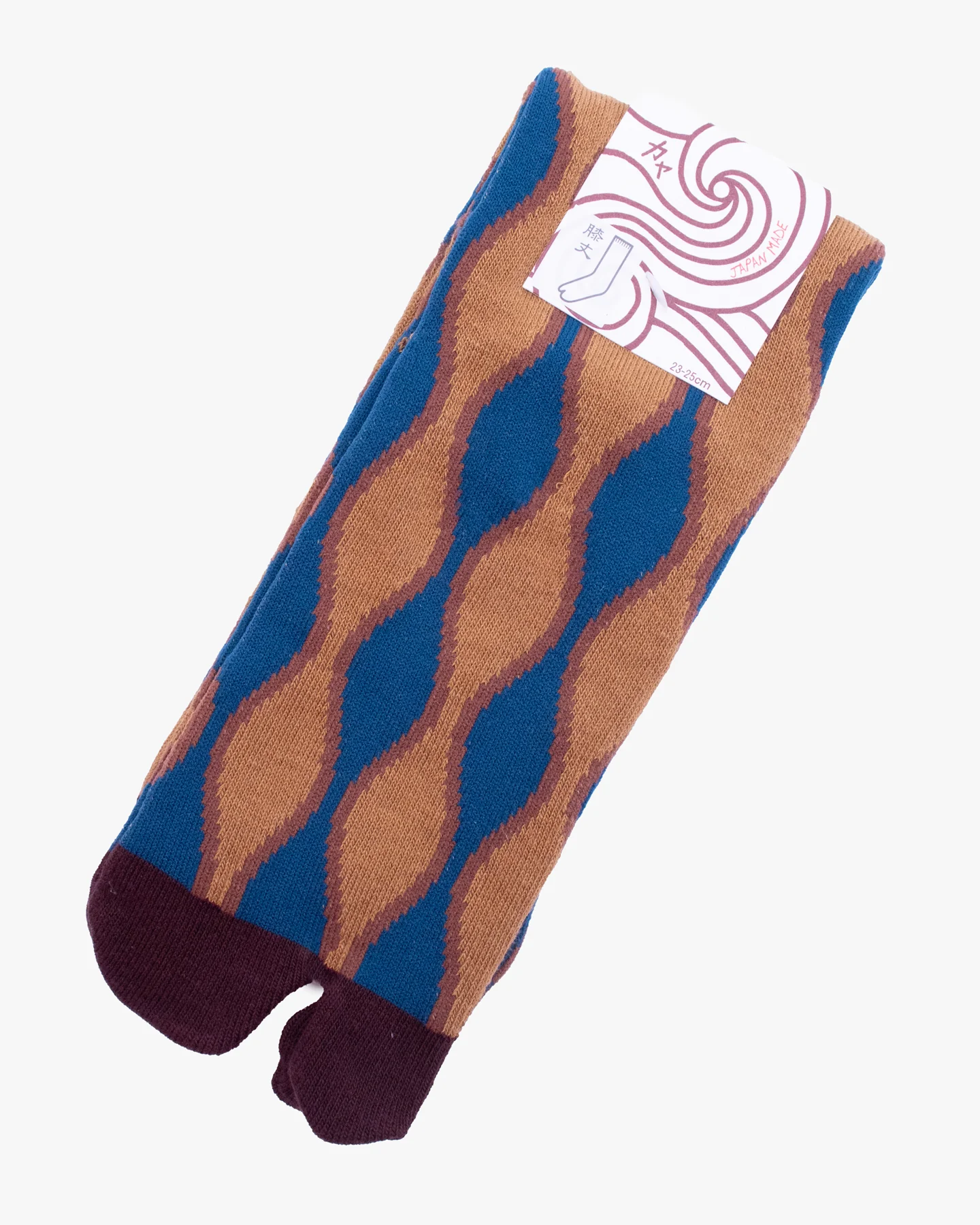 Wa Modern, Tabi Socks, Knee, Brown And Blue Abstract - Image 4