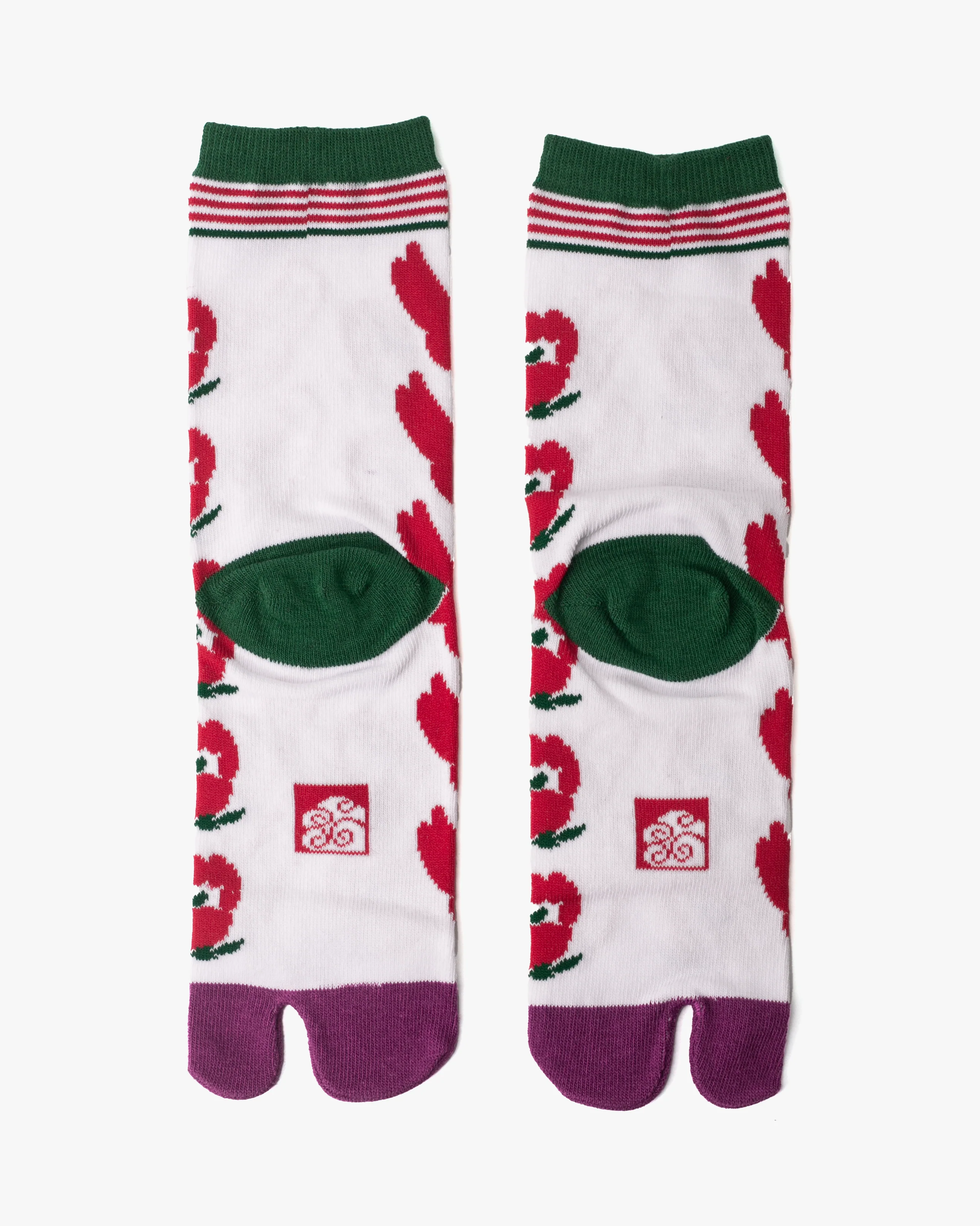 Wa Modern, Tabi Socks, Crew, Red Camelia (S/M) - Image 4