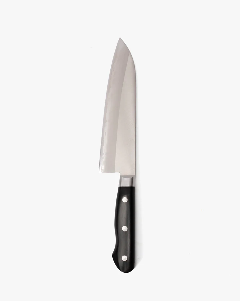 Japanese Knife, Yasuda Hamono, Santoku, Seki Kotetsu Series, Black Handle - Image 2