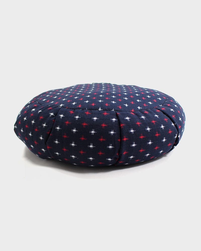 Kiriko Original Meditation Pillow, One-Tone Zafu, Indigo, Red and White Jyuji - Image 5
